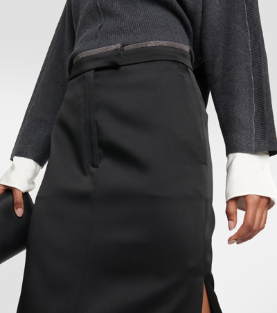 Shop Brunello Cucinelli High-rise Maxi Skirt In Black