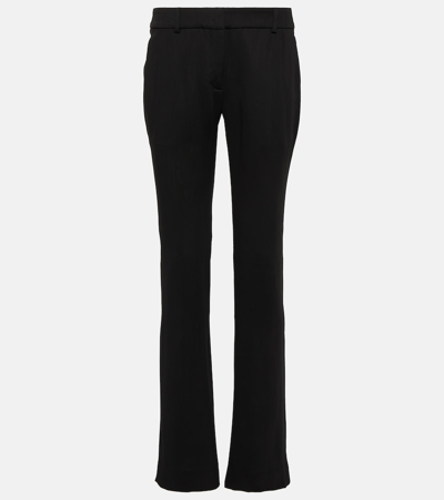 Shop Acne Studios Low-rise Wool-blend Straight Pants In Black