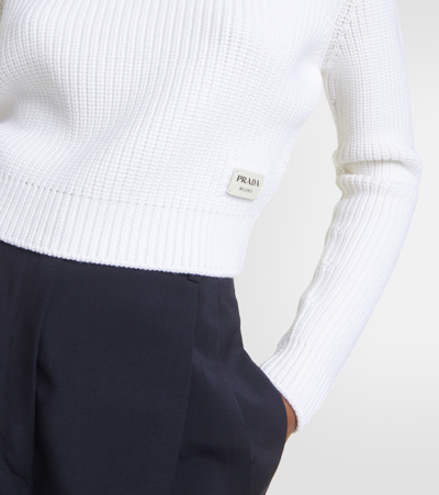 Prada High-neck Wool Sweater In Black