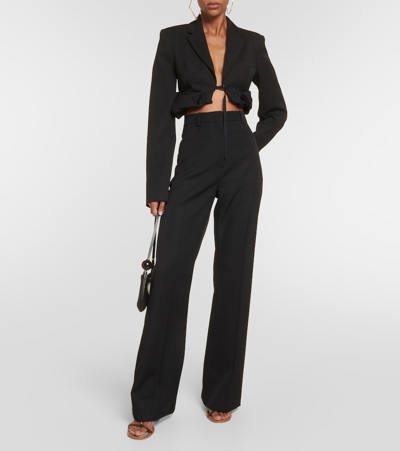 Jacquemus La Veste Croissant Virgin Wool Jacket In Black