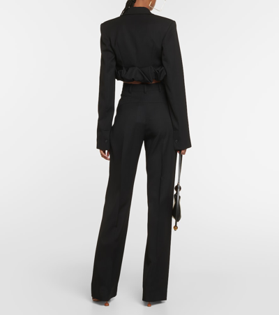 Shop Jacquemus La Veste Croissant Virgin Wool Jacket In Black