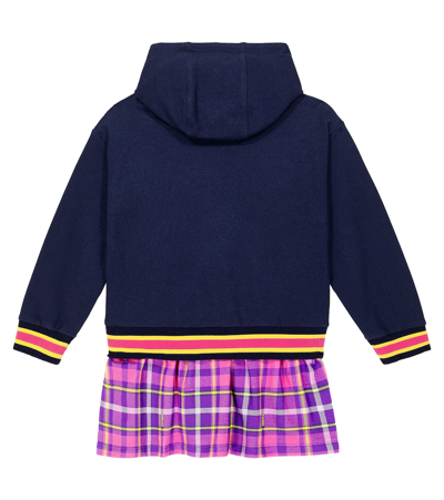 Versace Printed Cotton Jersey Hoodie Dress In Multicoloured