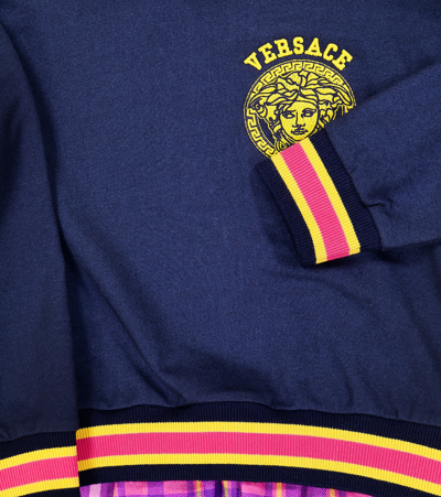 Versace Printed Cotton Jersey Hoodie Dress In Multicoloured