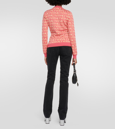 Shop Versace Allover Cotton-blend Sweater In Multicoloured