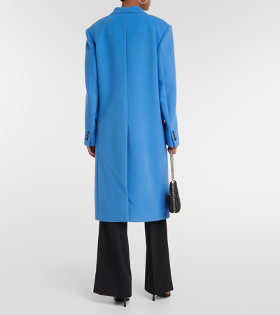 Stella Mccartney Structured Wool Top Coat In Blue