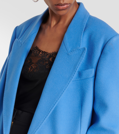 Stella Mccartney Structured Wool Top Coat In Blue