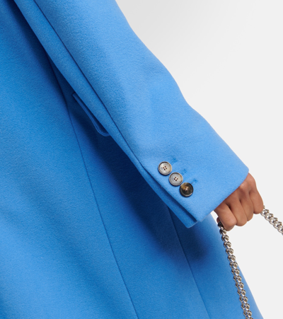Stella Mccartney Structured Wool Top Coat In Blue