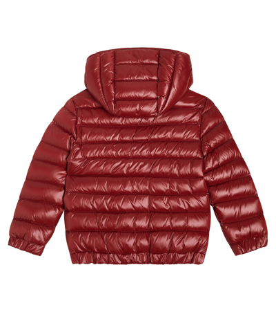 Shop Balmain Logo Down Jacket In Red