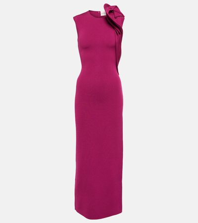 Shop Roland Mouret Knit Maxi Dress In Purple