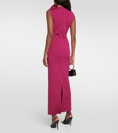 Shop Roland Mouret Knit Maxi Dress In Purple