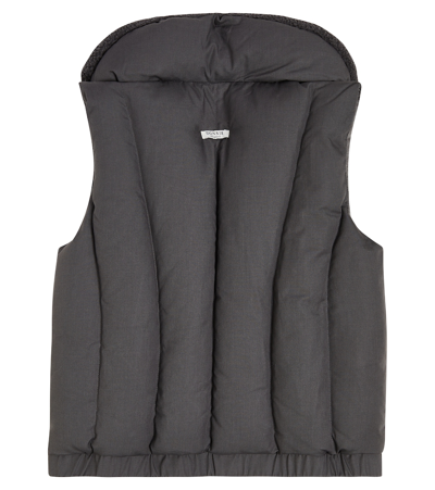 Shop Donsje Regu Faux-fur Trimmed Puffer Vest In Grey
