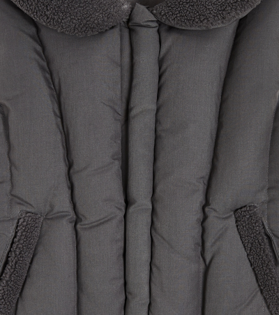 Shop Donsje Regu Faux-fur Trimmed Puffer Vest In Grey