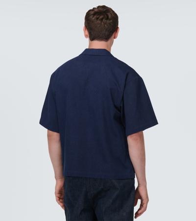Shop King & Tuckfield Denim Wrap Shirt In Blue