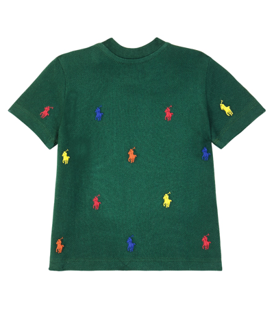 Polo Ralph Lauren Logo-embroidered Cotton-mesh T-shirt 3 Months - 14 Years In Green