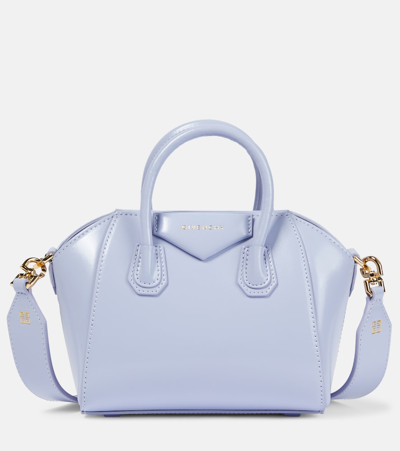 Shop Givenchy Antigona Toy Mini Leather Shoulder Bag In Purple