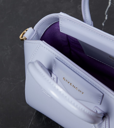Shop Givenchy Antigona Toy Mini Leather Shoulder Bag In Purple