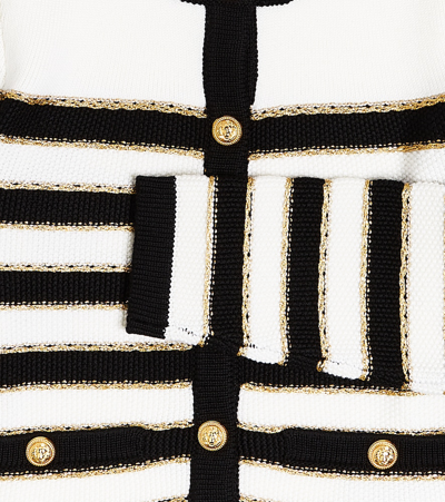 Shop Balmain Striped Wool-blend Cardigan In Multicoloured