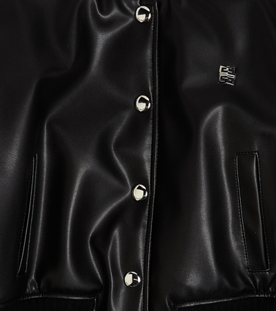 Shop Givenchy Embellished Faux Leather Varsity Jacket In Black