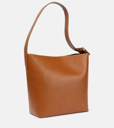 Shop Jacquemus Le Regalo Leather Shoulder Bag In Brown