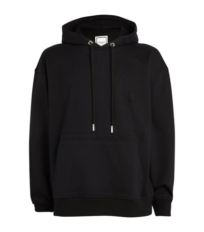 Shop Wooyoungmi Floral Logo Hoodie In Black