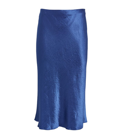 Shop Vince Slip Midi Skirt In Blue