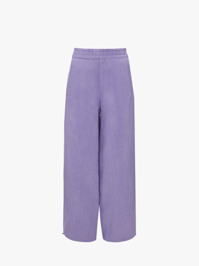 Jw Anderson Drawstring-hem Wide-leg Trousers In Purple