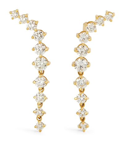 Shop Melissa Kaye Mini Yellow Gold And Diamond Aria Dagger Earrings