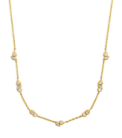 Shop Jade Trau Yellow Gold And Diamond Posey Necklace