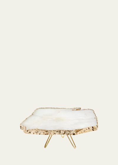 Shop Anna New York Torta Gold-plated Cake Stand In Crystal Gld