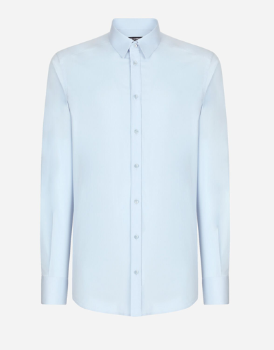 Dolce & Gabbana Gold Fit Shirt In Cotton In Azure