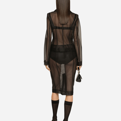 Dolce & Gabbana Single-breasted Marquisette Dolce Jacket In Black