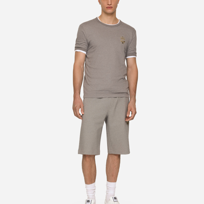 Dolce & Gabbana Jersey Jogging Shorts In Grey