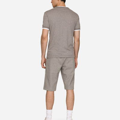 Dolce & Gabbana Jersey Jogging Shorts In Grey
