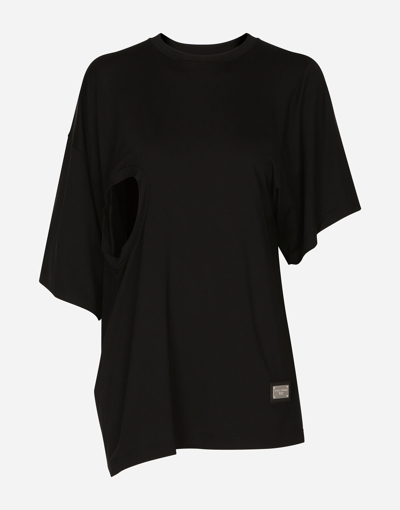 Dolce & Gabbana Asymmetrically Designed T-shirt In Black