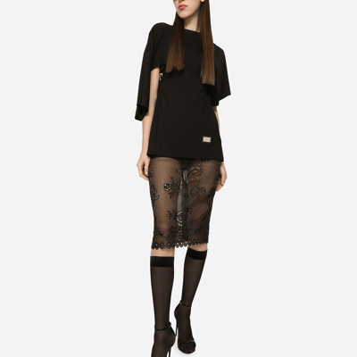 Dolce & Gabbana Asymmetrically Designed T-shirt In Black