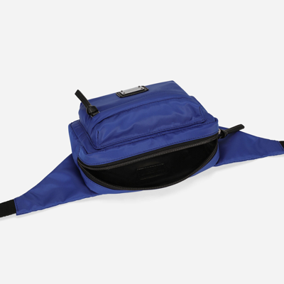 Shop Dolce & Gabbana Nylon Belt Bag In Blue