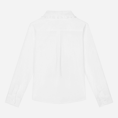 Dolce & Gabbana Poplin Shirt With Embroidered Collar In White
