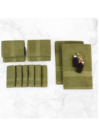 Superior Eco-friendly 12pc Absorbent Towel Set In Green