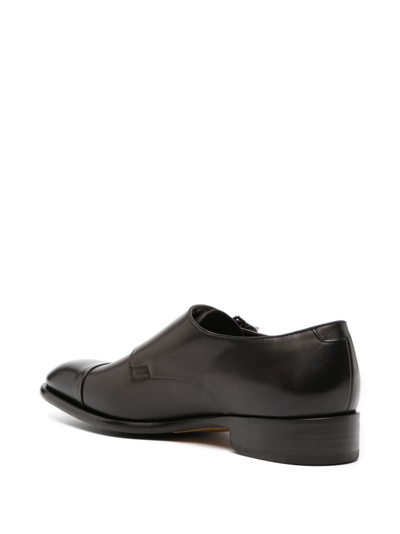Shop Doucal's Double-strap Leather Monk Shoes In Brown