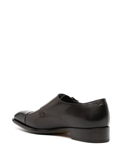Doucal's Double-strap Leather Monk Shoes In Brown