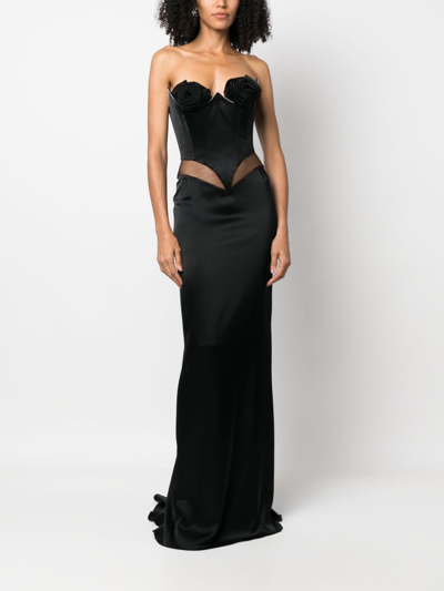 Shop Cristina Savulescu Venus Corset-style Gown In Black