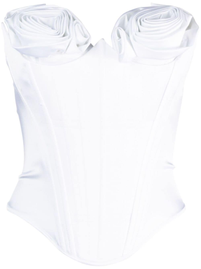 Shop Cristina Savulescu Maryln Flower-detail Corset In White