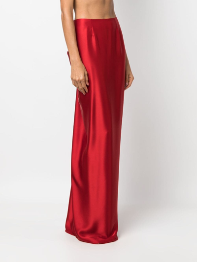 Shop Cristina Savulescu Venus Ruched-detail Skirt In Red