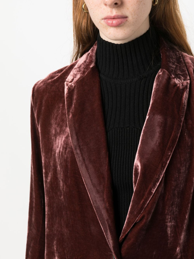Shop Uma Wang Velvet-effect Single-breasted Coat In Red