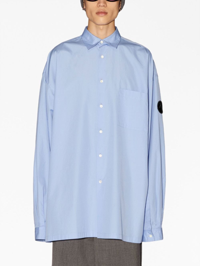 Shop Ambush Logo-patch Button-up Shirt In Blue