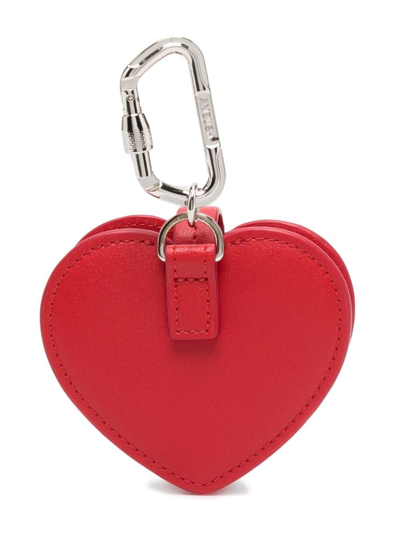 Shop Ambush Heart Leather Airpods Case In Red