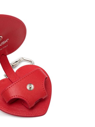 Shop Ambush Heart Leather Airpods Case In Red