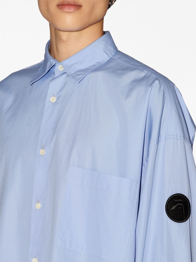 Ambush Logo-patch Button-up Shirt In Blue