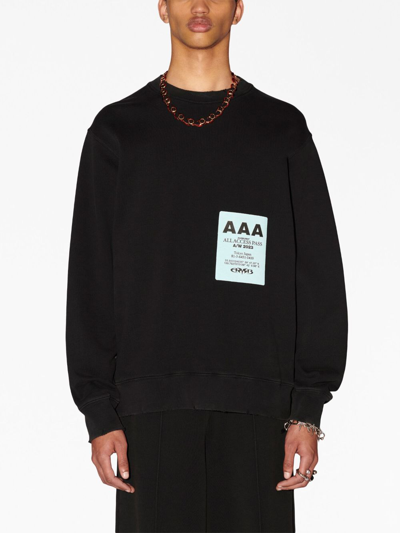 Shop Ambush Pass-patch Cotton Sweatshirt In Black