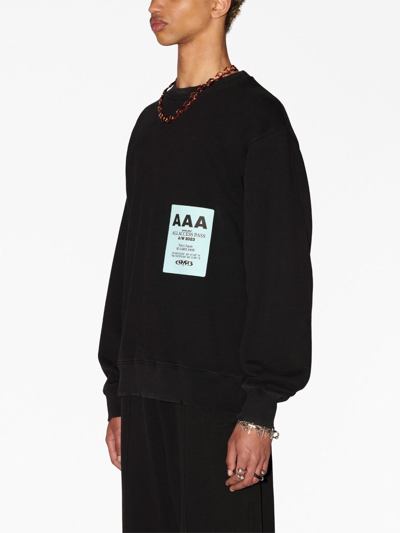 Shop Ambush Pass-patch Cotton Sweatshirt In Black